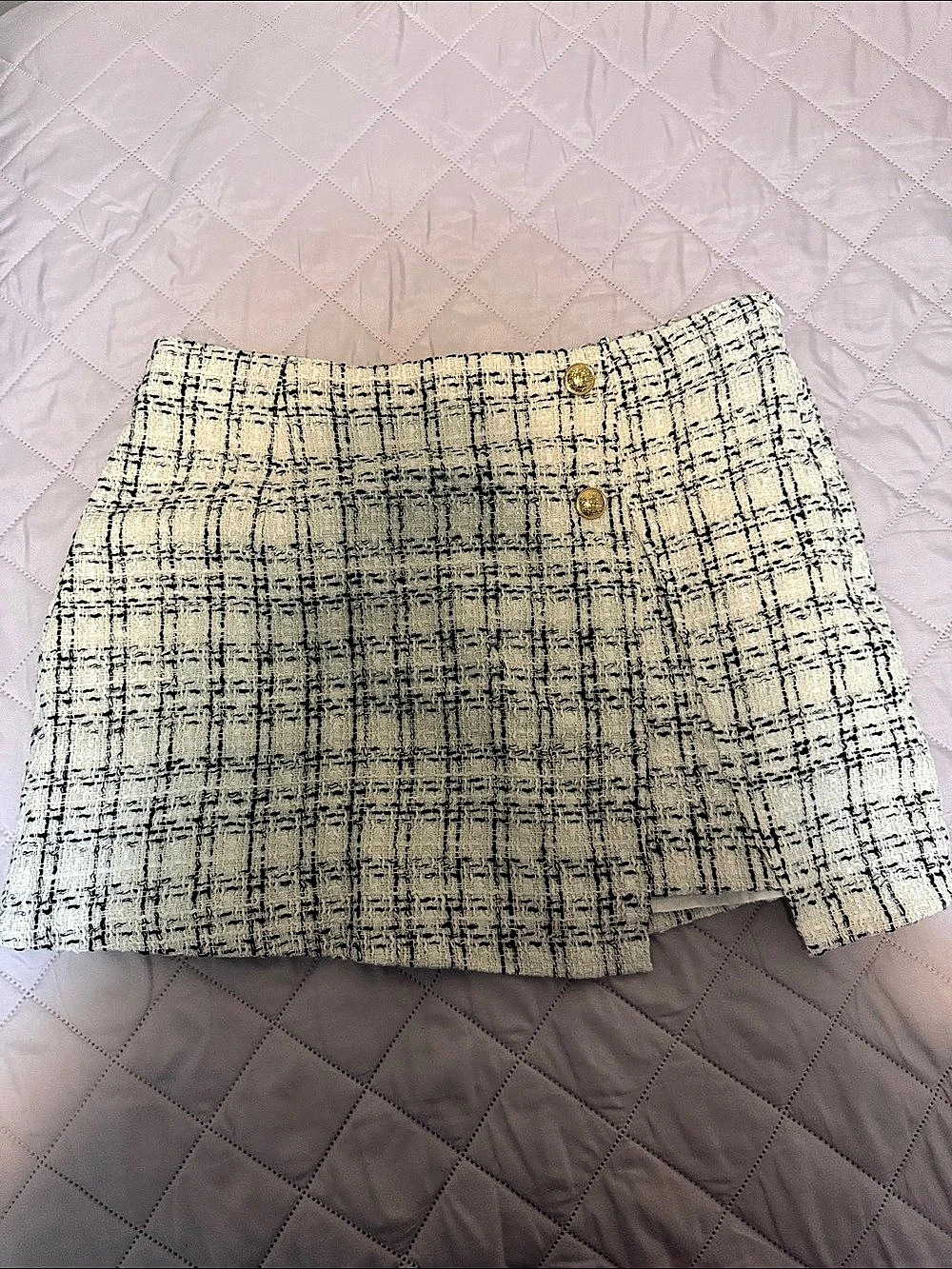 SHEIN Plaid Print Side SLit Skirt